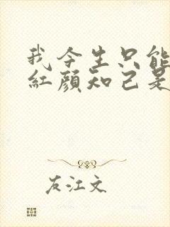 我今生只能做你红颜知己是什么歌