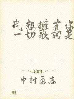 我想拥有你所有一切歌词是什么歌