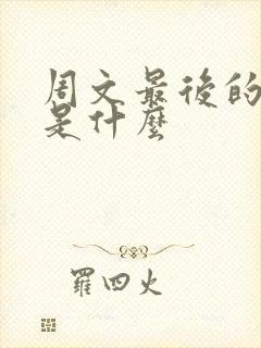 周文最后的结局是什么