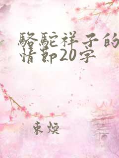 骆驼祥子的主要情节20字