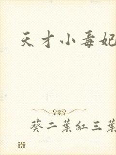 天才小毒妃秦敏