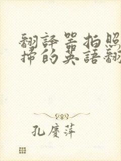 翻译器拍照扫一扫的英语翻译