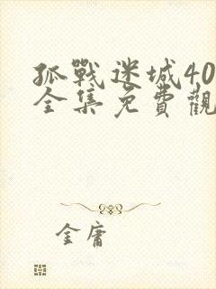 孤战迷城40集全集免费观看