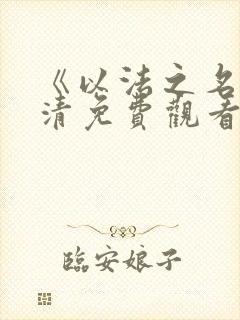 《以法之名》高清免费观看全集