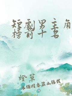 短剧男主角最热榜前十名