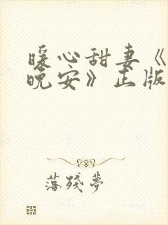 暖心甜妻《凌总晚安》正版