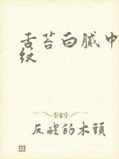 舌苔白腻中间裂纹