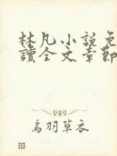 林凡小说免费阅读全文章节