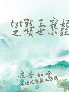 txt战王宠妃之倾世小狂医