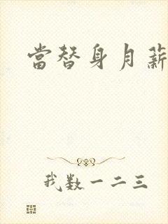 当替身月薪百万