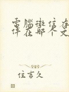 电脑微信存的文件在哪个文件夹