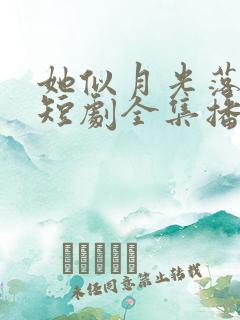 她似月光落我心短剧全集播放