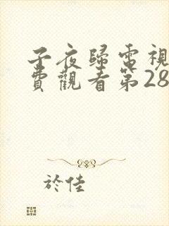 子夜归电视剧免费观看第28集