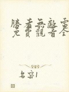 胜者无敌电视剧免费观看全集高清