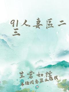 91人妻区二区三