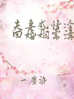 夫妻感情冷淡挽回婚姻需沟通