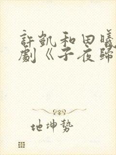 许凯和田曦薇新剧《子夜归》