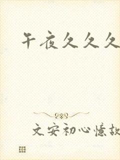 午夜久久久高清