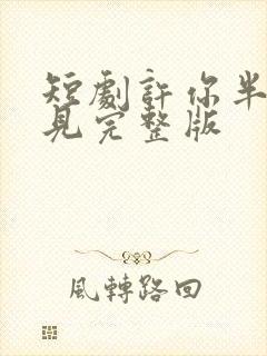 短剧许你半生不见完整版