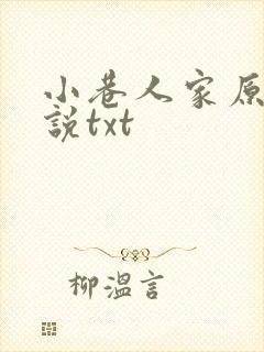 小巷人家原著小说txt