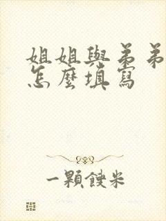 姐姐与弟弟关系怎么填写