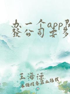 办一个app开发公司要多少钱