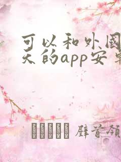 可以和外国人聊天的app安卓