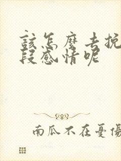 该怎么去挽回一段感情呢