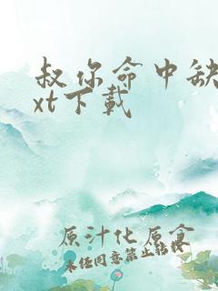 叔你命中缺我txt下载