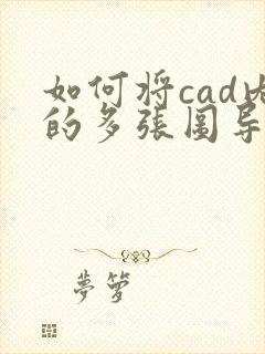 如何将cad内的多张图导出一份pdf