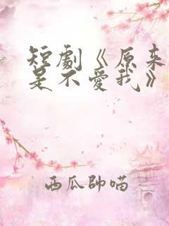 短剧《原来你只是不爱我》在线观看