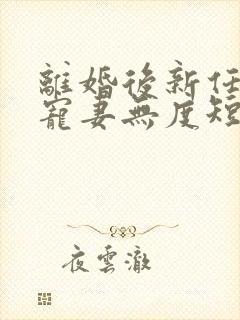 离婚后新任老公宠妻无度短剧