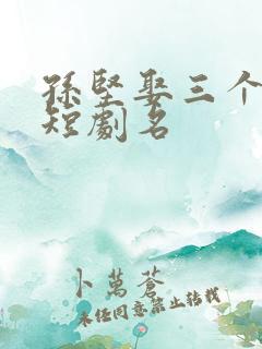 孙坚娶三个老婆短剧名