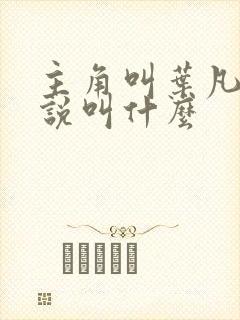 主角叫叶凡的小说叫什么