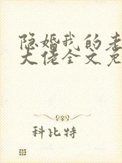 隐婚我的老公是大佬全文免费阅读