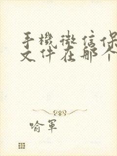 手机微信保存的文件在那个文件夹