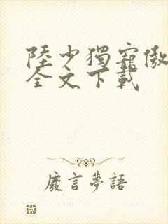 陆少独宠傲娇妻全文下载