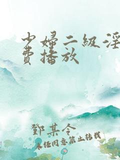 少妇二级淫片免费播放