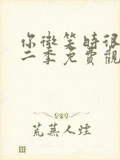 你微笑时很美第二季免费观看全集