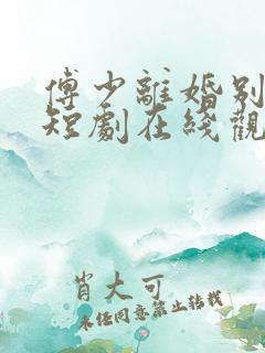 傅少离婚别纠缠短剧在线观看