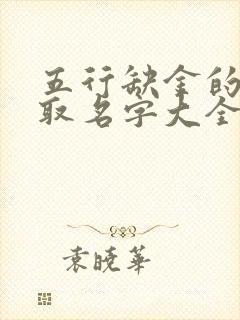 五行缺金的男孩取名字大全