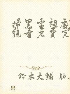 扫黑电视剧在线观看免费完整版