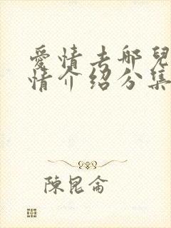 爱情去哪儿了剧情介绍分集