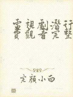 电视剧潜行者免费观看完整版高清