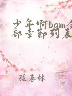 少年啊bgm全部章节列表