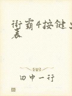 街霸4按键出招表