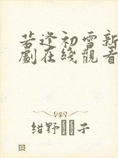 若逢初雪新霁短剧在线观看