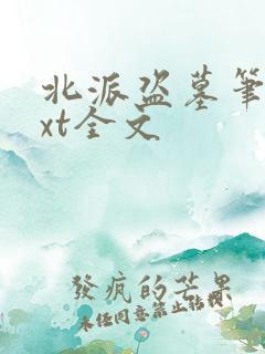 北派盗墓笔记txt全文