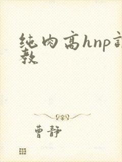 纯肉高hnp调教