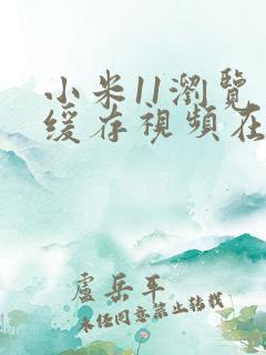 小米11浏览器缓存视频在哪个文件夹